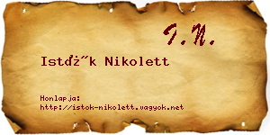 Istók Nikolett névjegykártya